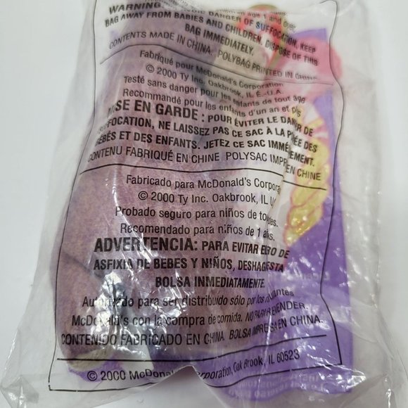 NEW SPRINGY THE LAVENDER BUNNY TY BEANIE BABY #17 2000 McDONALD'S HAPPY MEAL TOY - Picture 7 of 7